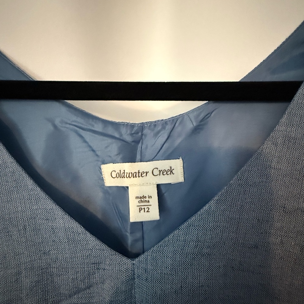Coldwater Creek Light Blue V-Neck Dress - Picture 3 of 5
